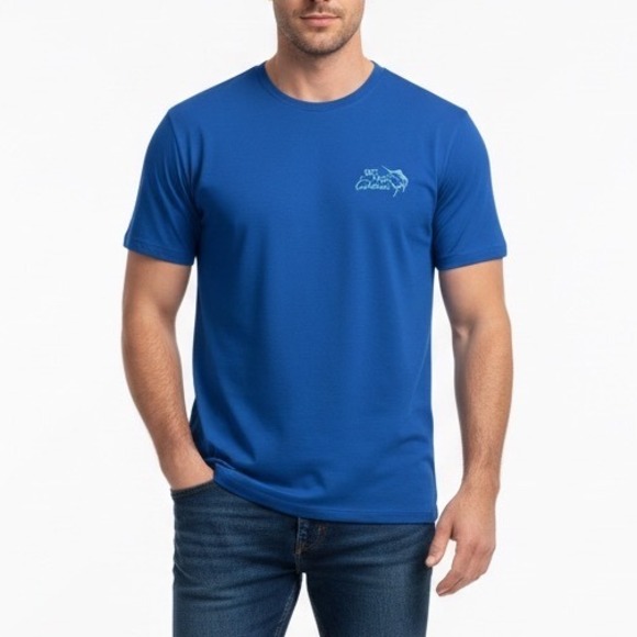 Huk Other - Huk Big Fish Classic T Shirt Blue Graphic Fishing Event Size L